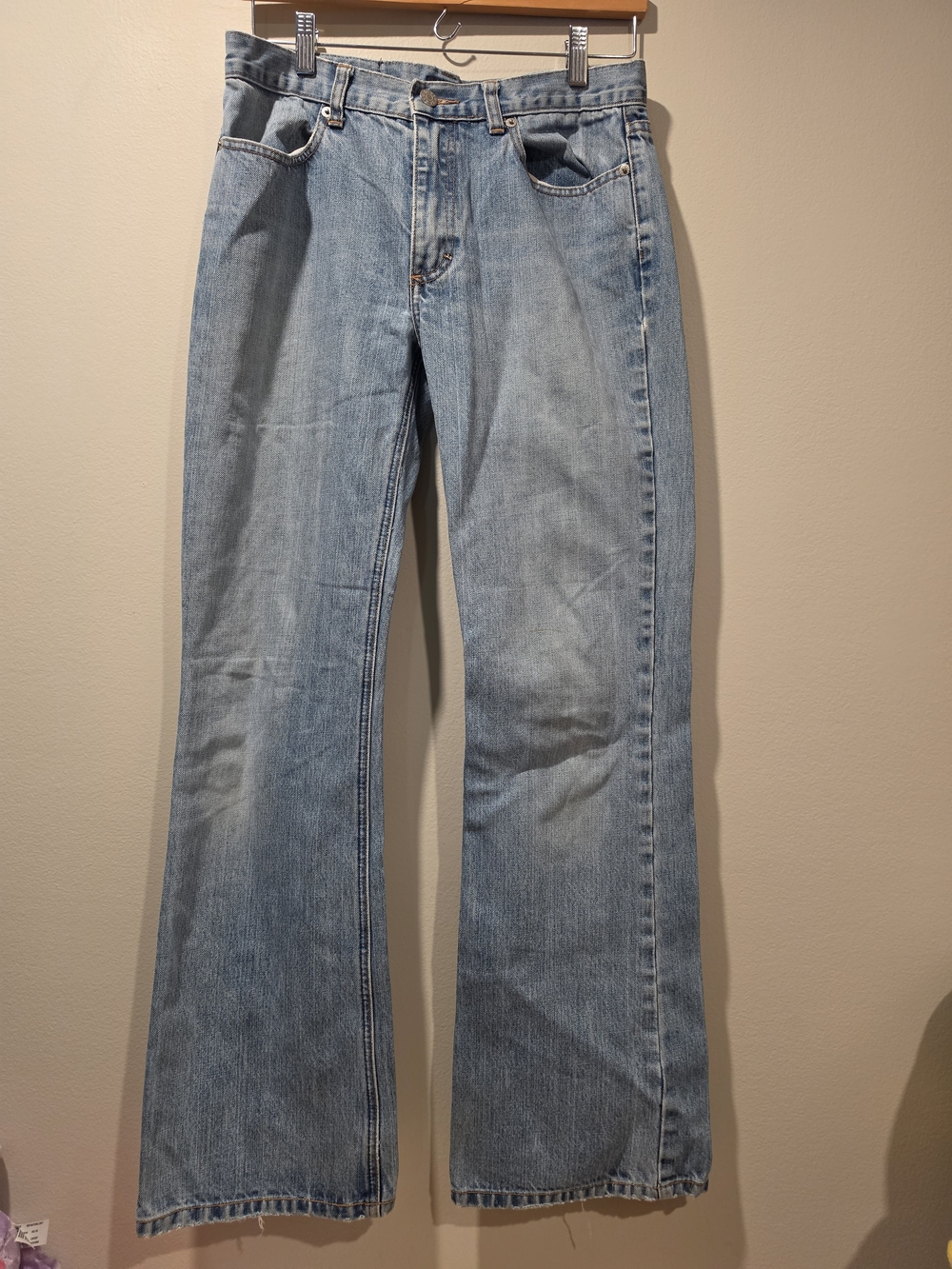 Vintage J. Crew 100% Cotton Flare Bootcut Jeans Size 8 Light Medium Wash Y2K